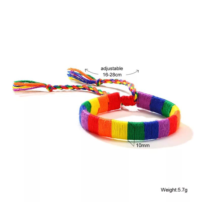 Pride Rainbow Woven Bracelets