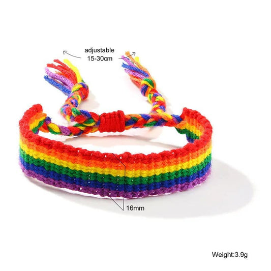 Pride Rainbow Woven Bracelets