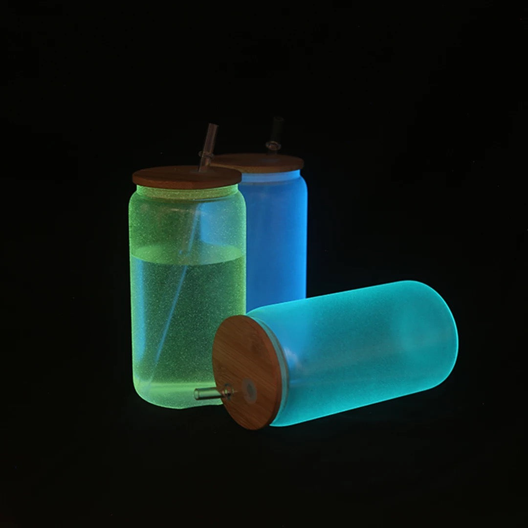Glow in the Dark Glass Cans