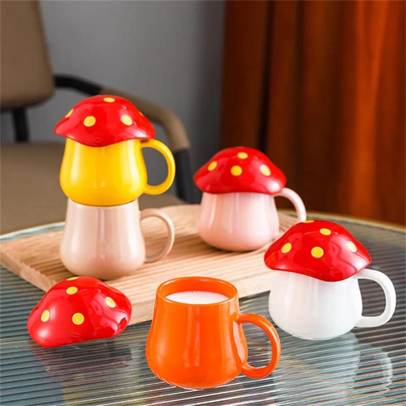 10 oz. Ceramic Mushroom Mugs w/ Box